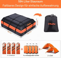 Ohuhu 840D tetőbox 21 köbláb vízálló tetőtáska autóhoz csúszásmentes alátéttel 2