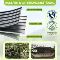 Ohuhu Fém Magaságyás 240x90x60cm Rozsdamentes Acél Zöldség Virág Herb 5