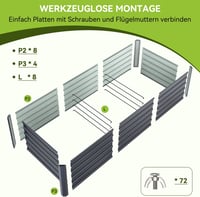 Ohuhu Fém Magaságyás 240x90x60cm Rozsdamentes Acél Zöldség Virág Herb 8