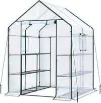 Ohuhu Üvegház Fólia 3 Szintes 12 Polcos Téli Növénylház PE Takarással 145x145x195cm 7