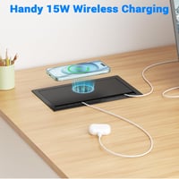 Ohuo 3 az 1-ben visszahúzható elosztó USB-C PD 20W és vezeték nélküli töltéssel 3