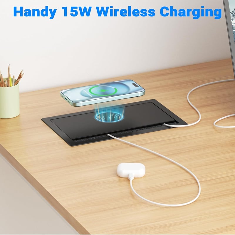 Ohuo 3 az 1-ben visszahúzható elosztó USB-C PD 20W és vezeték nélküli töltéssel