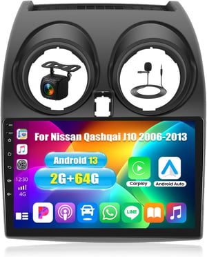 OiLiehu Android 13 auto radio za Nissan Qashqai J10 (2006-2013), 9", 2G+64G, CarPlay