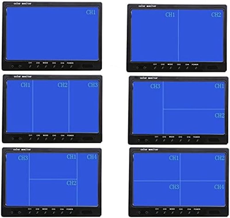 OiLiehu 9 colos autós kamera szett 4 kamerával, éjjellátó funkcióval és 4 képernyős monitorral