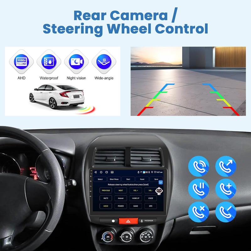 OiLiehu Android 13 4+64G 10,1" dupla DIN autórádió CarPlay Bluetooth GPS WiFi kormányvezérléssel Mitsubishi ASX 1 Peugeot 4008 Citroen C4 to