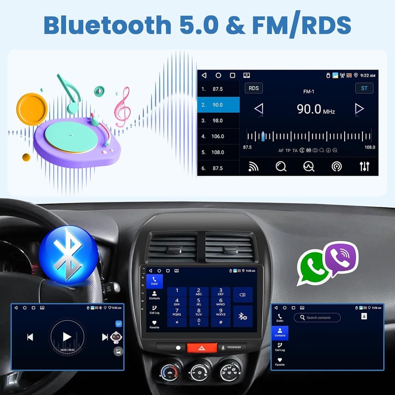 OiLiehu Android 13 4+64G 10,1" dupla DIN autórádió CarPlay Bluetooth GPS WiFi kormányvezérléssel Mitsubishi ASX 1 Peugeot 4008 Citroen C4 to