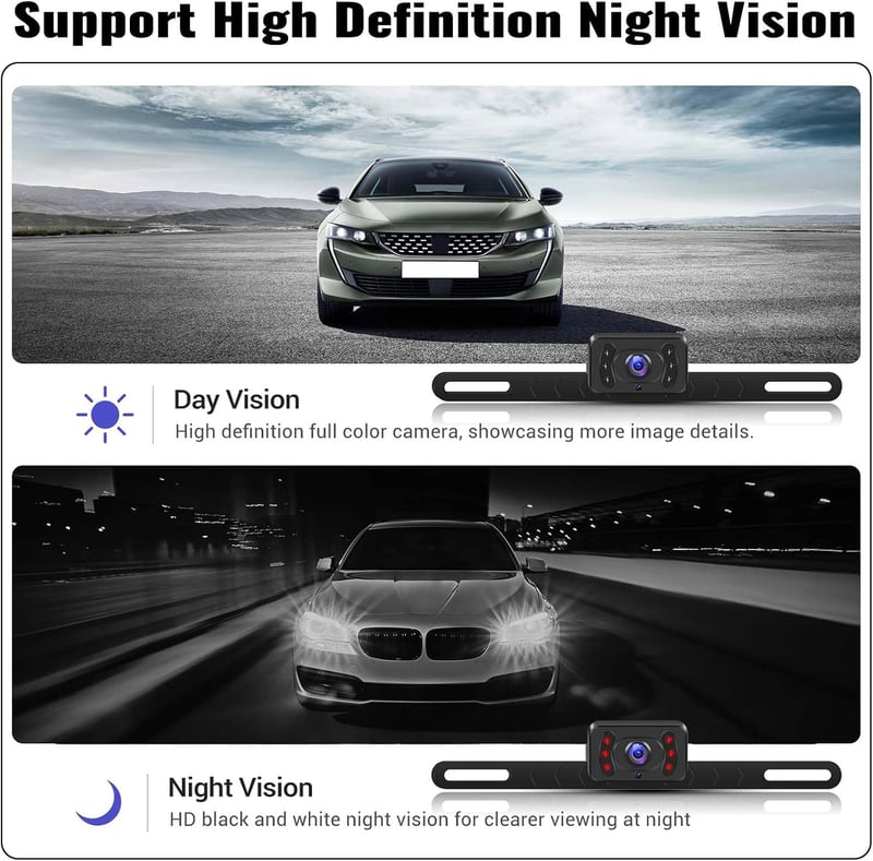 OiLiehu Vezeték nélküli AHD Tolatókamera szett 1080P - 4,3" monitor, IP68 vízálló, éjszakai látás