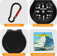 OioTuyi Mini Iránytű Karabiner, Robusztus Kulcstartó Iránytű Kempingezéshez és Túrázáshoz 5