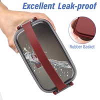 OITUGG 3-poschodový obedár 2200 ml červený Bento box pre dospelých s príborom, bez BPA, vhodný do mikrovlnky, desiatový box do kancelárie 4