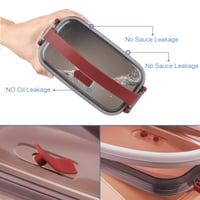OITUGG 3-poschodový obedár 2200 ml červený Bento box pre dospelých s príborom, bez BPA, vhodný do mikrovlnky, desiatový box do kancelárie 3
