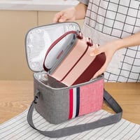 OITUGG 3-poschodový obedár 2200 ml červený Bento box pre dospelých s príborom, bez BPA, vhodný do mikrovlnky, desiatový box do kancelárie 9