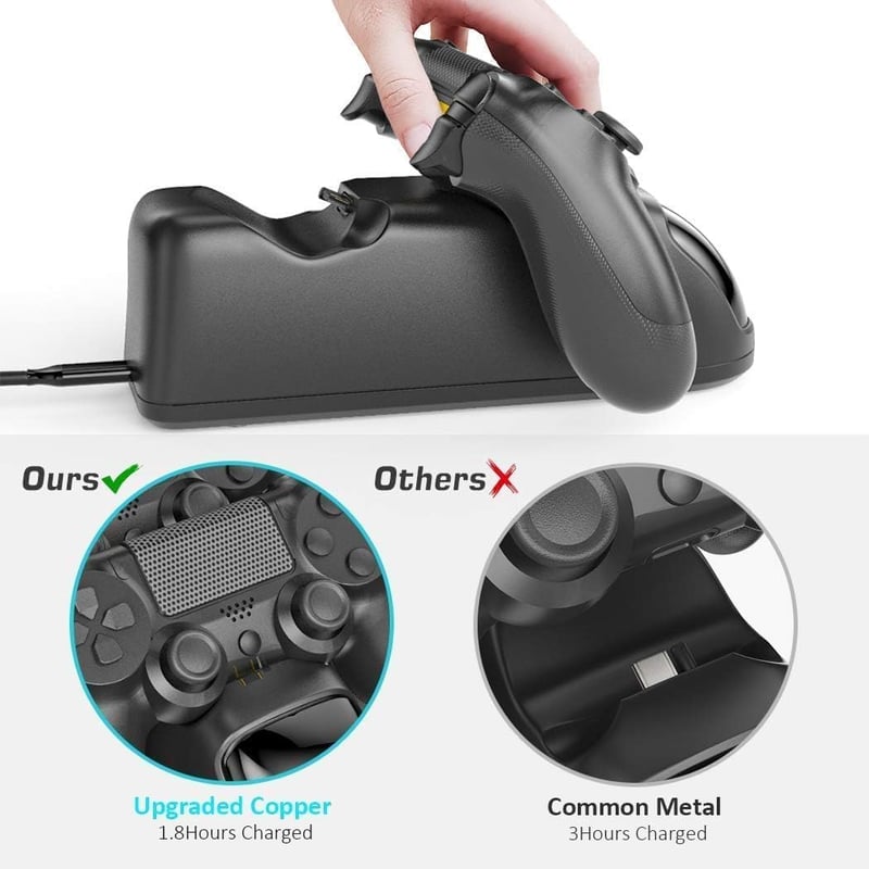 OIVO PS4 Kontroller Töltőállomás - PlayStation 4 Gyorstöltő Dokk