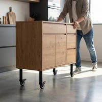 OJTOJT 4 db állítható magasságú bútorláb kerekekkel, 360 fokban forgó görgő, 245-360 mm, fekete kanapé ágy szekrény asztal 7