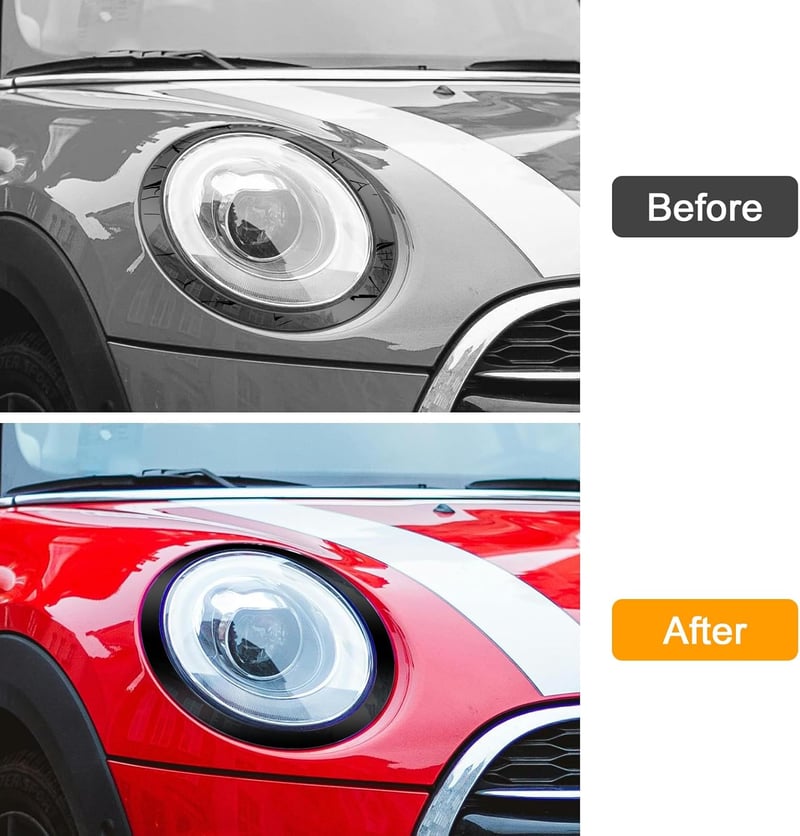 OJTOJT Mini Cooper F55 F56 F57 fényszóró díszgyűrű szett fekete 2014-2021