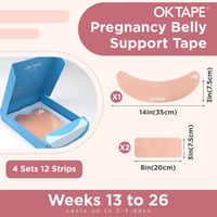 OK TAPE Kismama bőrszínű kinezio has- és medencetámogató tapasz extra széles 7.5x35 cm + 7. 2