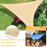 OKAWADACH UV Védő Árnyékvászon 2x3m Bézs - Terasz és Kert Árnyékoláshoz - 2m*2m*2m, Sandy Beige 5