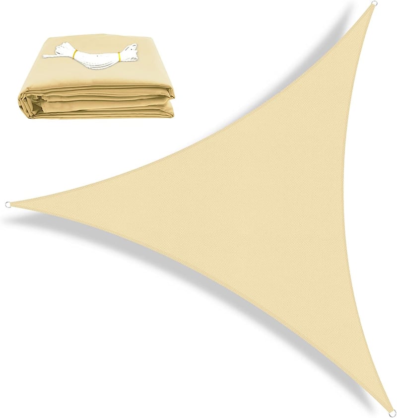 OKAWADACH UV Védő Árnyékvászon 2x3m Bézs - Terasz és Kert Árnyékoláshoz - 2m*2m*2m, Sandy Beige