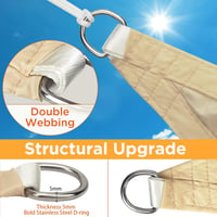 OKAWADACH UV Védő Árnyékvászon 2x3m Bézs - Terasz és Kert Árnyékoláshoz - 2m*2m*2m, Sandy Beige 6
