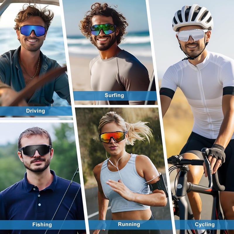 OKH polarizált kerékpáros napszemüveg UV400 védelemmel fehér festett kerettel férfiaknak nőknek vezetéshez horgászathoz MTB-hez