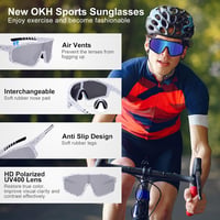 OKH polarizált kerékpáros napszemüveg UV400 védelemmel fehér festett kerettel férfiaknak nőknek vezetéshez horgászathoz MTB-hez 5