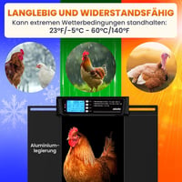 OKKÖBI Automata napelemes csirkeajtó Extra Large LCD kijelzővel, távirányítóval - fekete - 28,7x22,1 cm nyílás 6