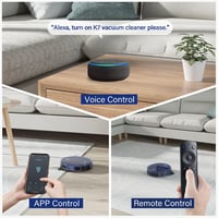 OKP K7 Robotporszívó és Felmosó - 2200Pa Szívóerő, 120 Perc Üzemidő, 300ml Víztartály, Alkalmazás/Hangvezérlés, Állatszőr Eltávolítás, Öntöl 7