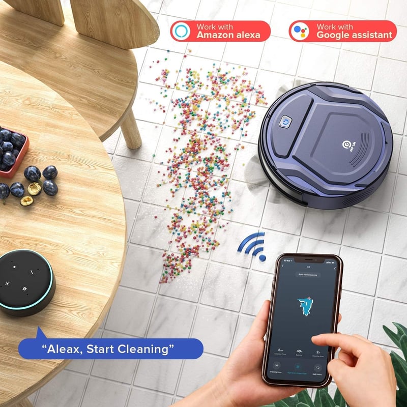 OKP Mini Robot Porszívó WiFi Kapcsolattal Intelligens Takarítógép