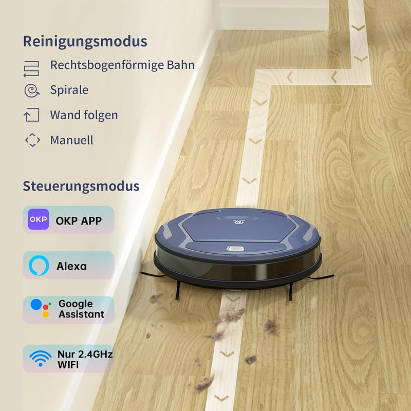 OKP Mini Robot Porszívó WiFi Kapcsolattal Intelligens Takarítógép