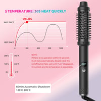 OKWRAP 38mm Göndörítő Kefe LED Kijelzővel 120-200°C Hőfokszabályozás 7