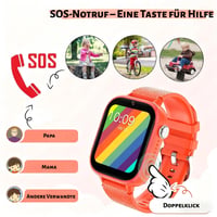 Ceas inteligent pentru copii OKYUK 4G cu telefon și GPS, apel video, moduri sport, alarmă, magazin de aplicații integrat, pentru băieți și fete, portocaliu 3