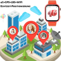 Ceas inteligent pentru copii OKYUK 4G cu telefon și GPS, apel video, moduri sport, alarmă, magazin de aplicații integrat, pentru băieți și fete, portocaliu 4