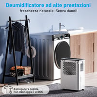 OKYUK električni odvlaživač zraka, 12 L, s digitalnim prikazom vlage, tih (32 dB), za prostorije do 30 m², s automatskim isključivanjem, za kamp-kućice i kupaonice 5