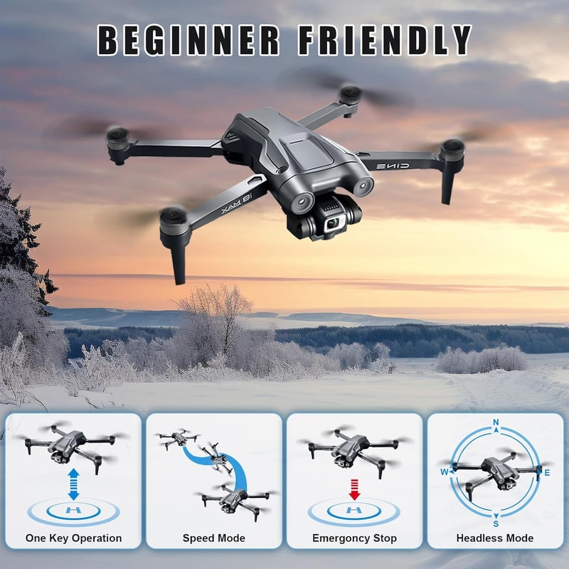 OKYUK I8 MAX GPS Drón 1080P Kamerával - Kefementes Motor, 20 Perces Repülési Idő, Kezdőknek, Követő Mód, Optikai Áramlás Érzékelő