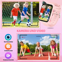Inteligentné hodinky pre deti OKYUK so 4G GPS sledovaním, obojsmerným hovorom, SOS, rôznymi štýlmi ciferníka, pre dievčatá a chlapcov vo veku 6-12 rokov, ružové 5