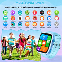 Inteligentné hodinky pre deti OKYUK so 4G GPS lokátorom, obojsmerným hovorom, SOS, rôznymi štýlmi ciferníka, pre chlapcov a dievčatá vo veku 6-12 rokov, modré 2