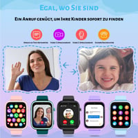 Inteligentné hodinky pre deti OKYUK so 4G GPS lokátorom, obojsmerným hovorom, SOS, rôznymi štýlmi ciferníka, pre chlapcov a dievčatá vo veku 6-12 rokov, modré 3