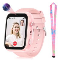 Inteligentné hodinky pre deti OKYUK so 4G GPS sledovaním, obojsmerným hovorom, SOS, rôznymi štýlmi ciferníka, pre dievčatá a chlapcov vo veku 6-12 rokov, ružové 1