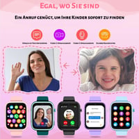 Inteligentné hodinky pre deti OKYUK so 4G GPS sledovaním, obojsmerným hovorom, SOS, rôznymi štýlmi ciferníka, pre dievčatá a chlapcov vo veku 6-12 rokov, ružové 3
