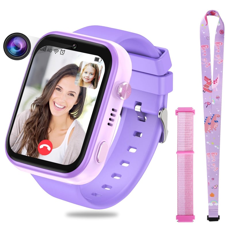 Detské inteligentné hodinky OKYUK T45 4G s GPS - fialové