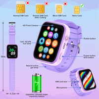 Detské inteligentné hodinky OKYUK T45 4G s GPS - fialové 6