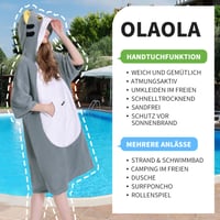 Poncho de baie din microfibră pentru adulți OLAOLA, poncho de surf cu glugă și buzunare, prosop cu uscare rapidă pentru schimbat, pentru plajă, model cu pisici 7