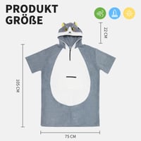 Poncho de baie din microfibră pentru adulți OLAOLA, poncho de surf cu glugă și buzunare, prosop cu uscare rapidă pentru schimbat, pentru plajă, model cu pisici 3