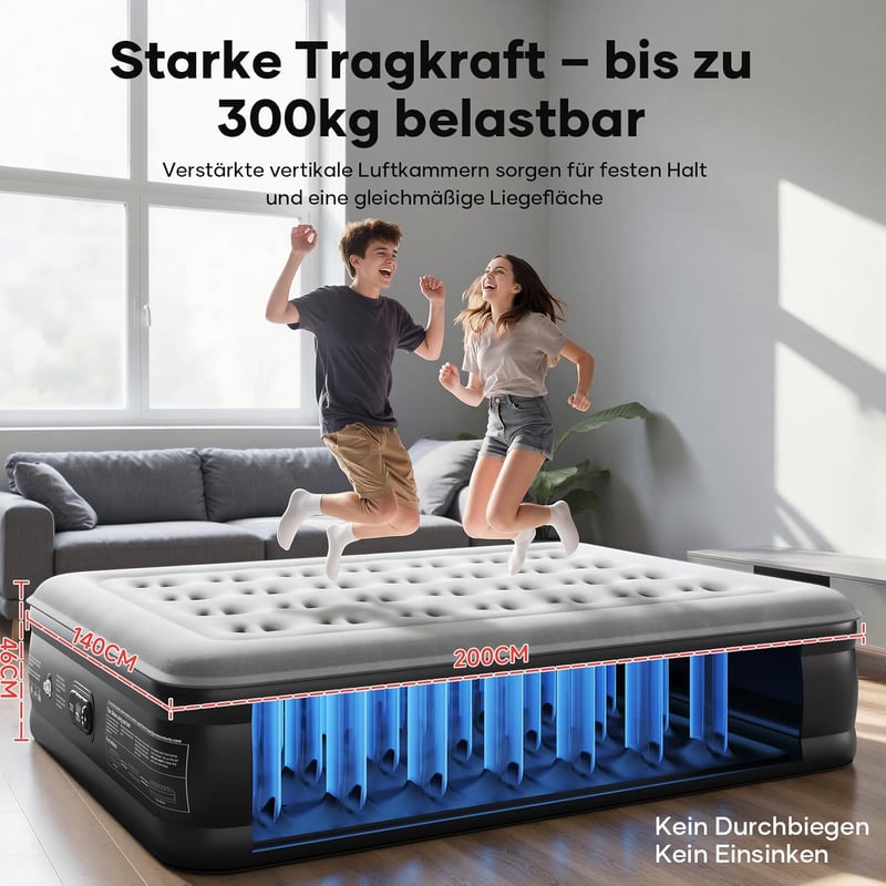 OlarHike Önfelfújó Légágy 140x200 cm, 2 Személyes Vendégágy Kempinghez