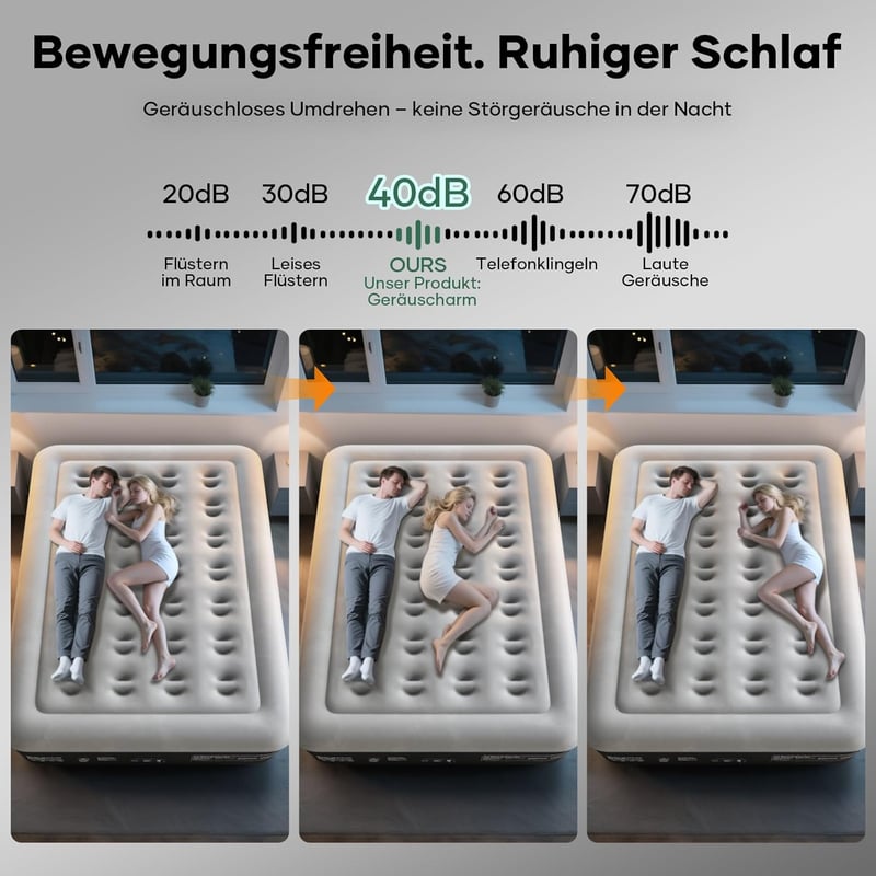 OlarHike Önfelfújó Légágy 140x200 cm, 2 Személyes Vendégágy Kempinghez