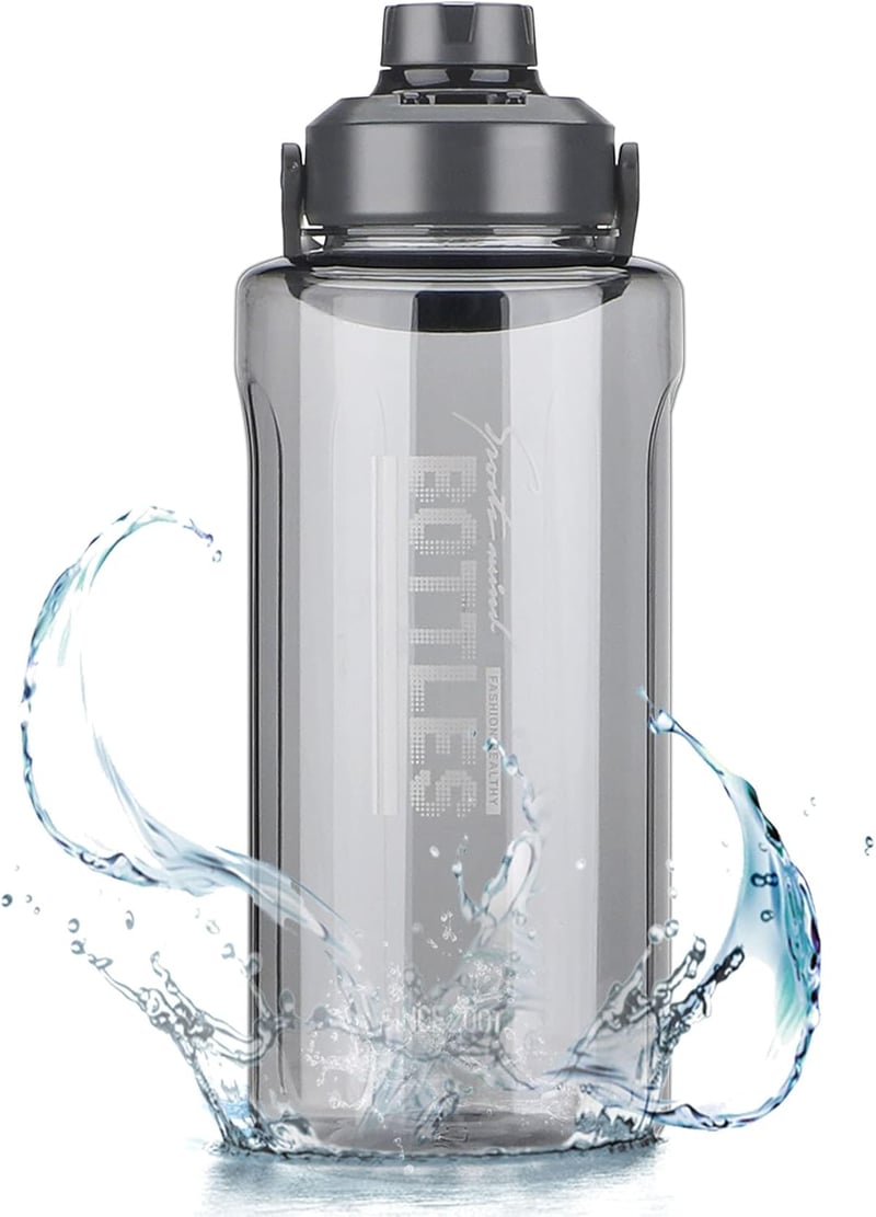 Olerd 2 Literes Ivópalack Gyümölcsszűrővel - 2100ml BPA-mentes Kulacs Fogantyúval, Szivárgásmentes Sportpalack Túrázáshoz, Edzéshez, Kerékpá