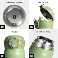 Olerd 500ml rozsdamentes acél termosz palack Fekete - hideg meleg italtartó 3