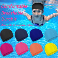 Set 2 căști de înot Olicky unisex, negru și albastru închis, căști de înot elastice pentru femei, bărbați și copii, pentru păr lung 7