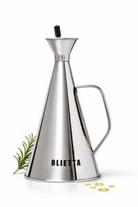 Olietta Nerezová nádoba na olej 500 ml – Dávkovač olivového oleja s nálevkou, ktorý nekvapká a netečie, ľahko čistiteľná olejnička 1