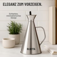 Olietta Nerezová nádoba na olej 500 ml – Dávkovač olivového oleja s nálevkou, ktorý nekvapká a netečie, ľahko čistiteľná olejnička 5