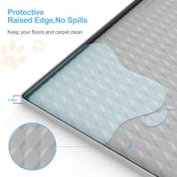 Silikónový držiak na podložky pre psov Oliggive 60x60 cm, protišmyková miska s vysokým okrajom a ochranou proti pretečeniu, prenosná toaleta pre šteňatá na ochranu podlahy v domácnosti, svetlosivá 2